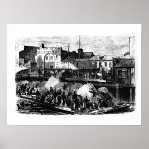 Vagrants pick rags to sell from the Beach Street r Poster