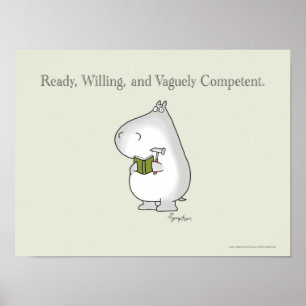 Vaguely Competent Hippo by Sandra Boynton Poster