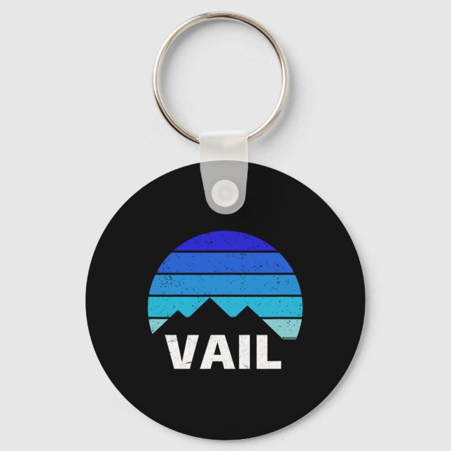 Vail, Colorado Bluebird Day  Key Ring (Front)