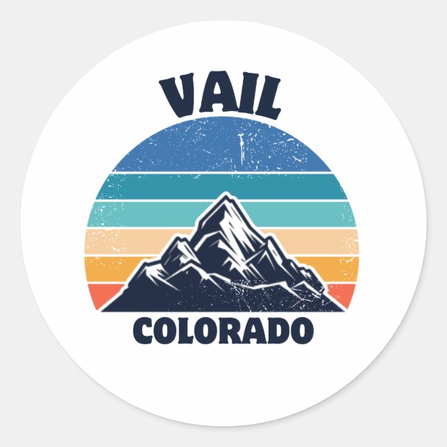 Vail colorado classic round sticker (Front)