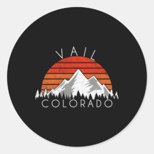 Vail Colorado Distressed Classic Round Sticker