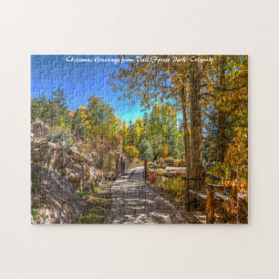 Vail Colorado Forest Park. Christmas Greetings Jigsaw Puzzle