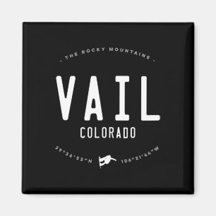 Vail Colorado Graphic Distressed Vintage Snowboard Magnet