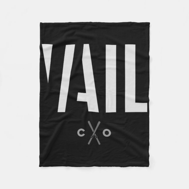 Vail Colorado Graphic Ski  Fleece Blanket (Front)