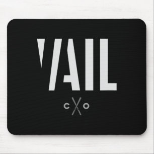 Vail Colorado Graphic Ski Mouse Pad