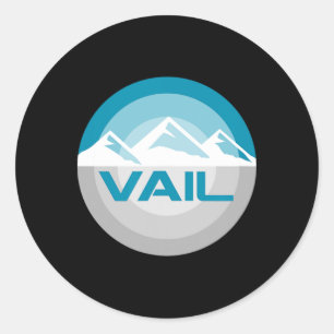 Vail Colorado Graphic Vintage Snowboarding Skiing Classic Round Sticker