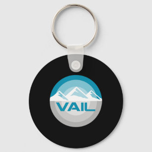 Vail Colorado Graphic Vintage Snowboarding Skiing Key Ring