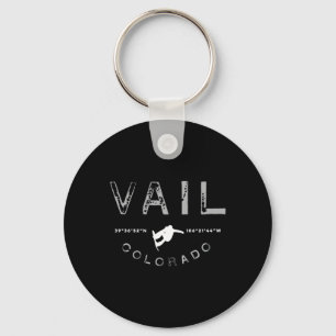 Vail Colorado Graphic Vintage Snowboarding T Key Ring