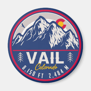 Vail Colorado Mountain Retro Sunset Souvenirs Magnet