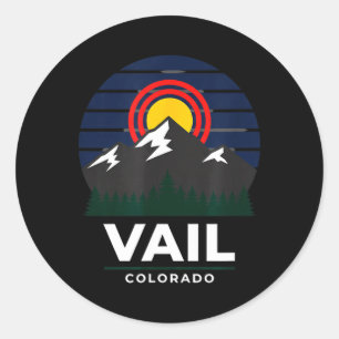 Vail Colorado Mountain Travel Souvenir Ski Town Classic Round Sticker