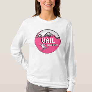 Vail Colorado pink theme snowboard ladies hoodie T-Shirt
