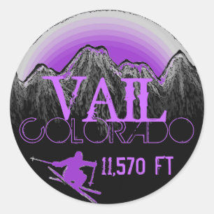 Vail Colorado purple ski mountain stickers