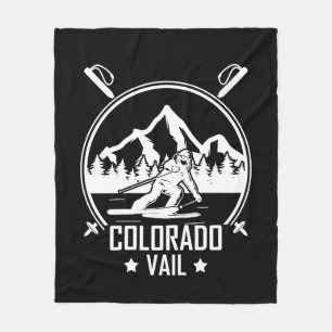 Vail Colorado Ski Fleece Blanket