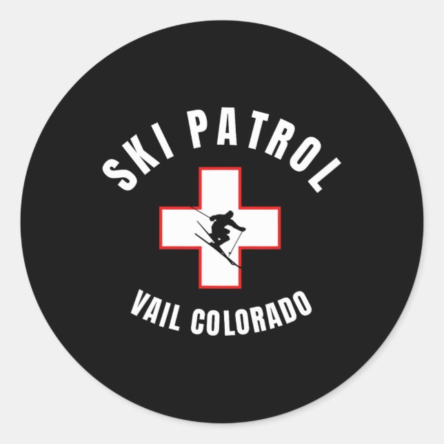 Vail Colorado Ski Patrol  Classic Round Sticker (Front)
