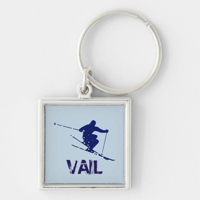 Vail Colorado Skier Key Ring (Front)