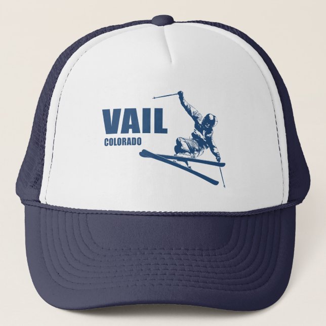 Vail Colorado Skier Trucker Hat (Front)