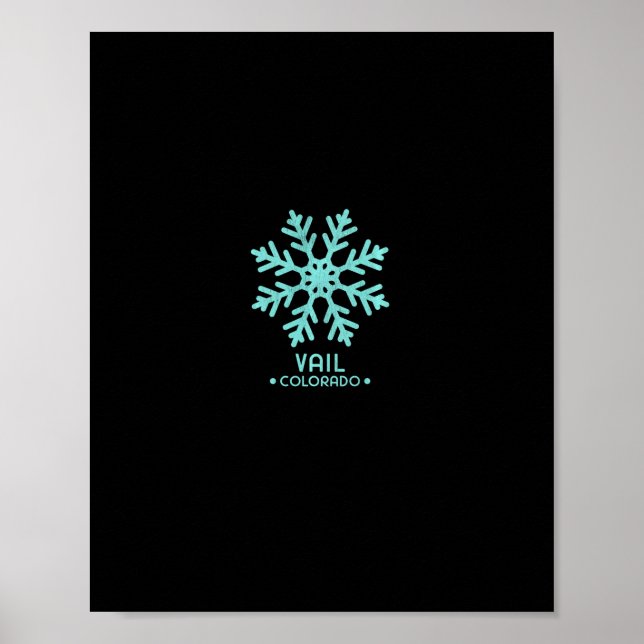 Vail Colorado Skiing Long Sleeve Ski Tee  Poster (Front)