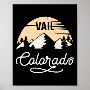 Vail Colorado Skiing T Shirt Mountain Ski Resort V Poster