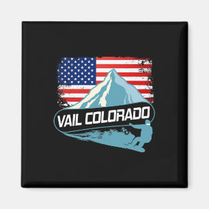 Vail Colorado Snowboarding American Flag I Nordic Magnet