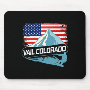 Vail Colorado Snowboarding American Flag I Nordic  Mouse Pad