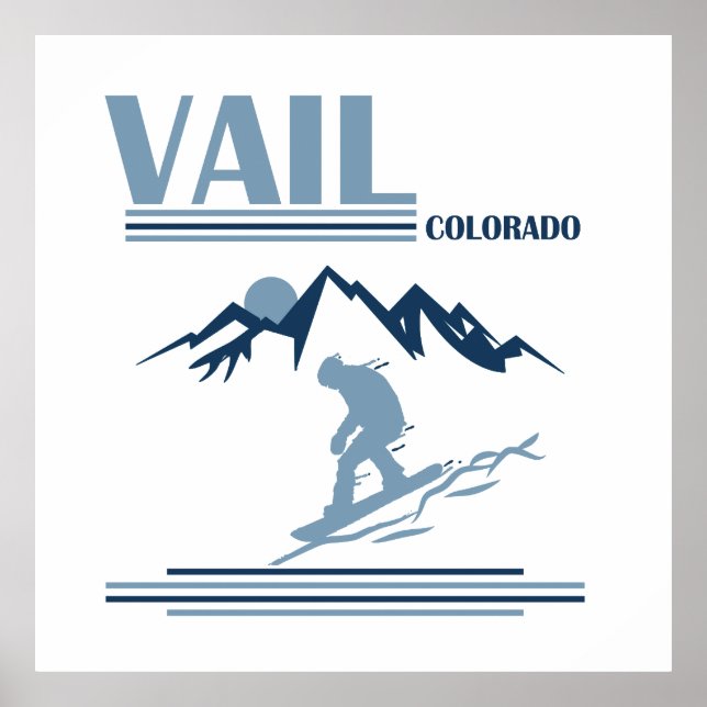 Vail Colorado snowboarding Poster (Front)