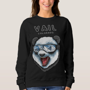 Vail Colorado USA Panda Ski Sweatshirt