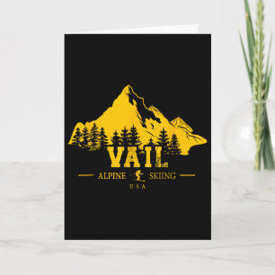 Vail Colorado Usa Ski Resort Alpine Skiing Souveni Card