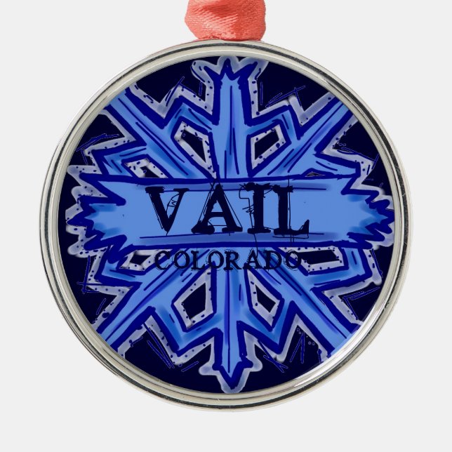 Vail Colorado winter snowflake ornament (Front)