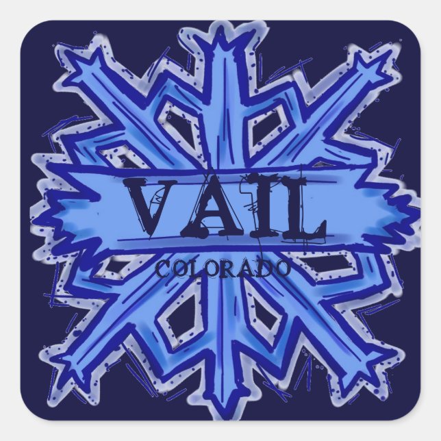 Vail Colorado winter snowflake stickers (Front)