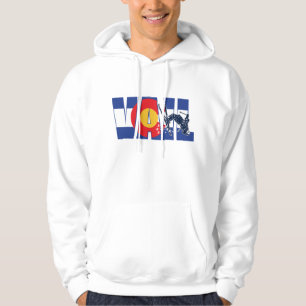 Vail Colorado With Snow Skier Hoodie