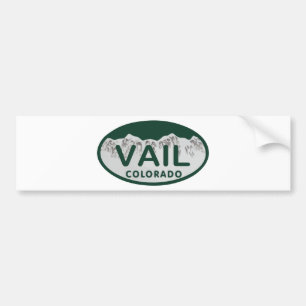 Vail license oval bumper sticker
