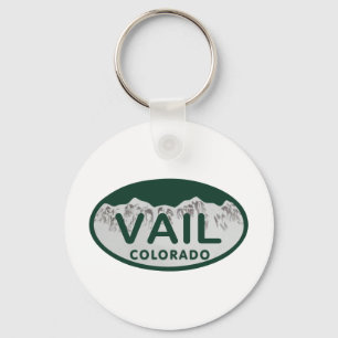 Vail license oval key ring