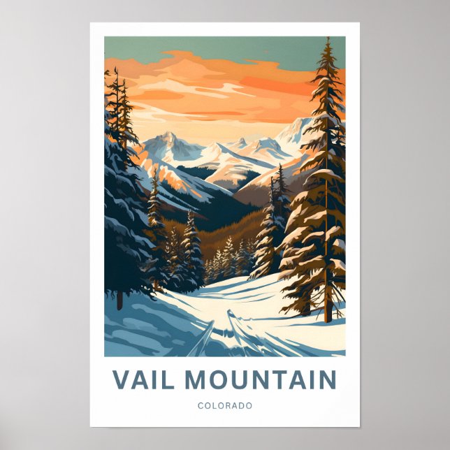 Vail Mountain Colorado Travel Print (Front)