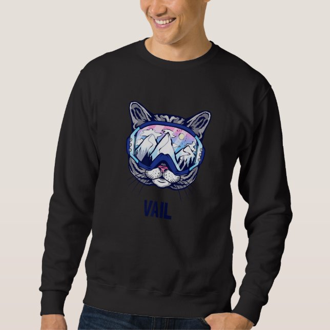 Vail Mountain Panorama Ski Goggles Cats Sweatshirt (Front)