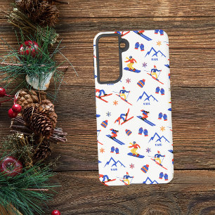 Vail Rockies Colorado Ski Snowboard Pattern Samsung Galaxy Case