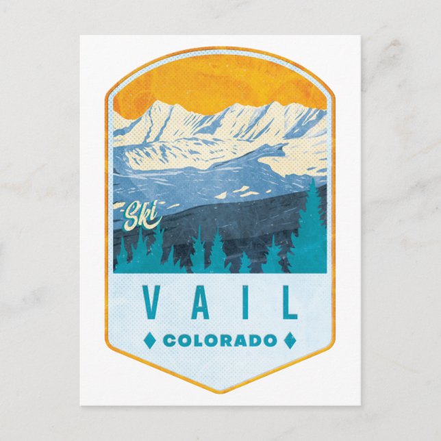 Vail Ski Badge Postcard (Front)