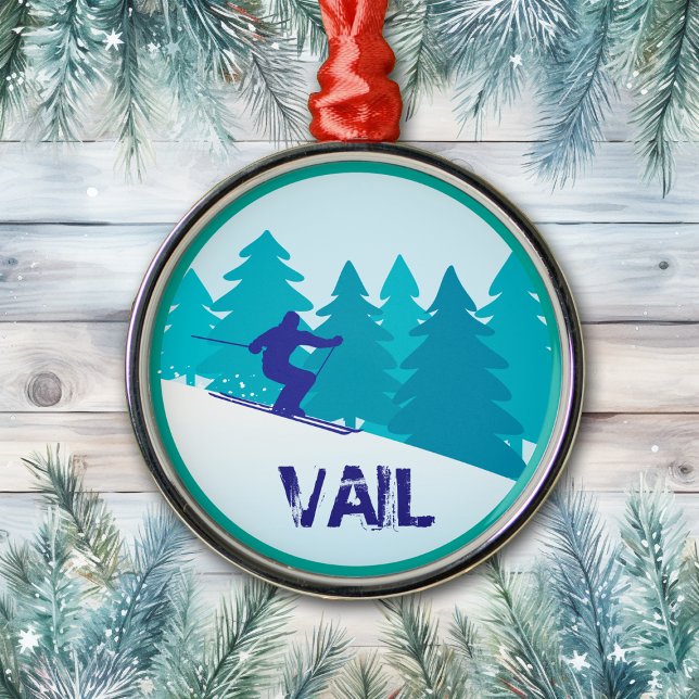 Vail Ski Circle Christmas Metal Ornament (Creator Uploaded)
