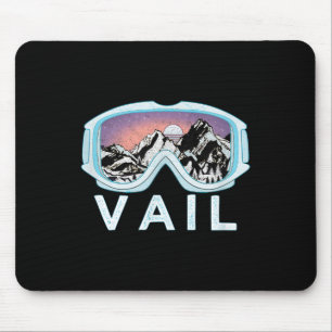 Vail Ski Snowboard Design_vail, Co Goggles Skiing Mouse Pad