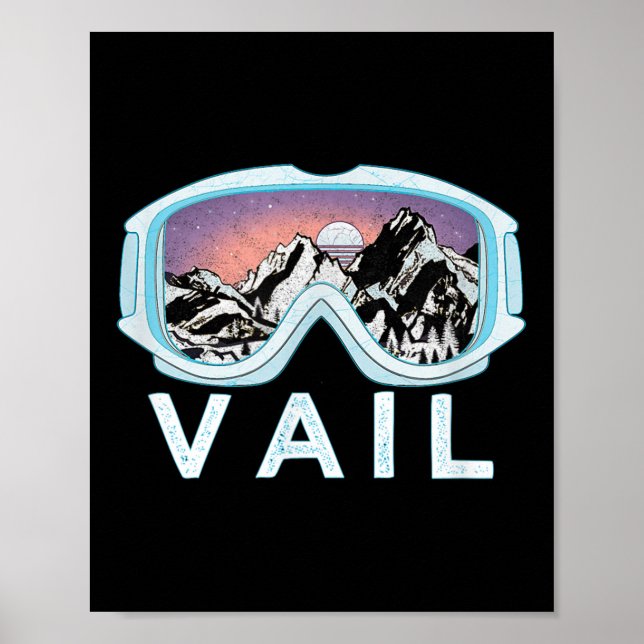 Vail Ski Snowboard Design_vail, Co Goggles Skiing  Poster (Front)