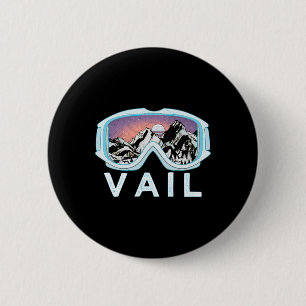 Vail Ski Snowboard Designvail, Co Goggles Skiing S 6 Cm Round Badge