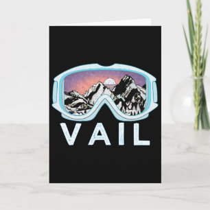 Vail Ski Snowboard Designvail, Co Goggles Skiing S Card