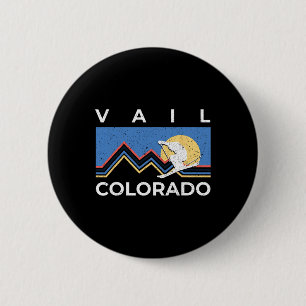Vail Ski Town Colorado Rocky Mountains Travel Vint 6 Cm Round Badge