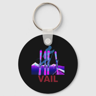 Vail Skiing And Snowboarding Retro 90s Vail Ski Key Ring