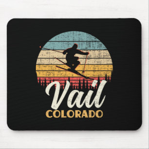 Vail Skiing Colorado Vintage Mountain Ski Mouse Pad