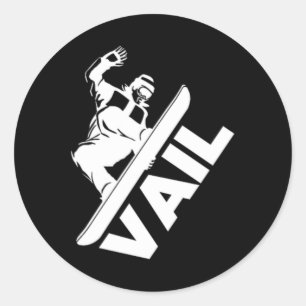 Vail Snowboarding - Colorado Classic Round Sticker