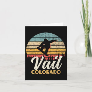 Vail Snowboarding Colorado Vintage Mountain Retro Card