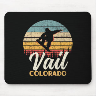 Vail Snowboarding Colorado Vintage Mountain Retro Mouse Pad