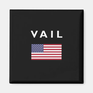 Vail USA American Flag Dark Colour Magnet