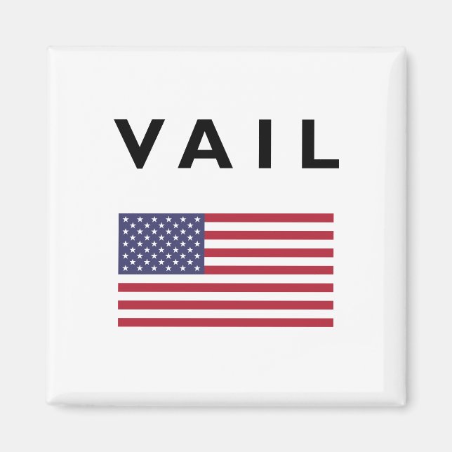 Vail USA American Flag Light-Colour Magnet (Front)