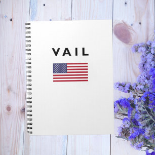 Vail USA American Flag Light-Colour Notebook